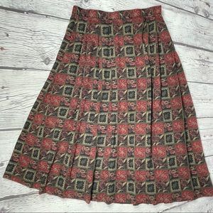 DONCASTER unique vintage boho pleated midi skirt